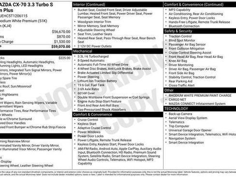 New 2026 MAZDA CX-70 3.3 Turbo S w/ Premium Plus AWD/4WD image 34