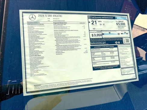 New 2024 Mercedes-Benz S 580 S 580 image 21