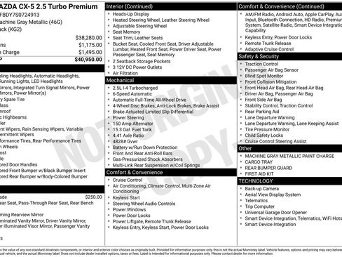 Certified 2025 MAZDA CX-5 2.5 Turbo w/ Premium Package AWD/4WD image 2