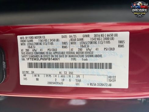 Used 2025 Ford F150 STX w/ Equipment Group 201A FX4 AWD/4WD image 28