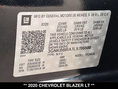 Used 2020 Chevrolet Blazer LT w/ LPO, Floor Liner Package FWD image 28