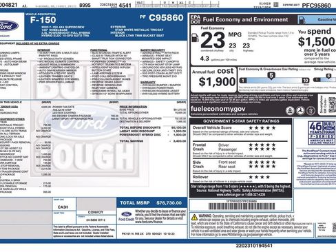 Used 2023 Ford F150 Lariat w/ Equipment Group 502A High AWD/4WD image 39
