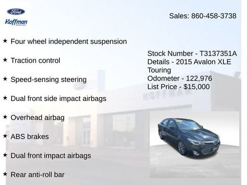 Used 2015 Toyota Avalon XLE Touring FWD image 15