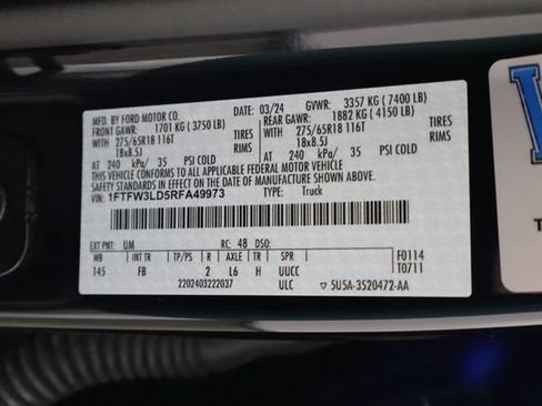 Used 2024 Ford F150 XLT w/ Equipment Group 302A MID AWD/4WD image 38