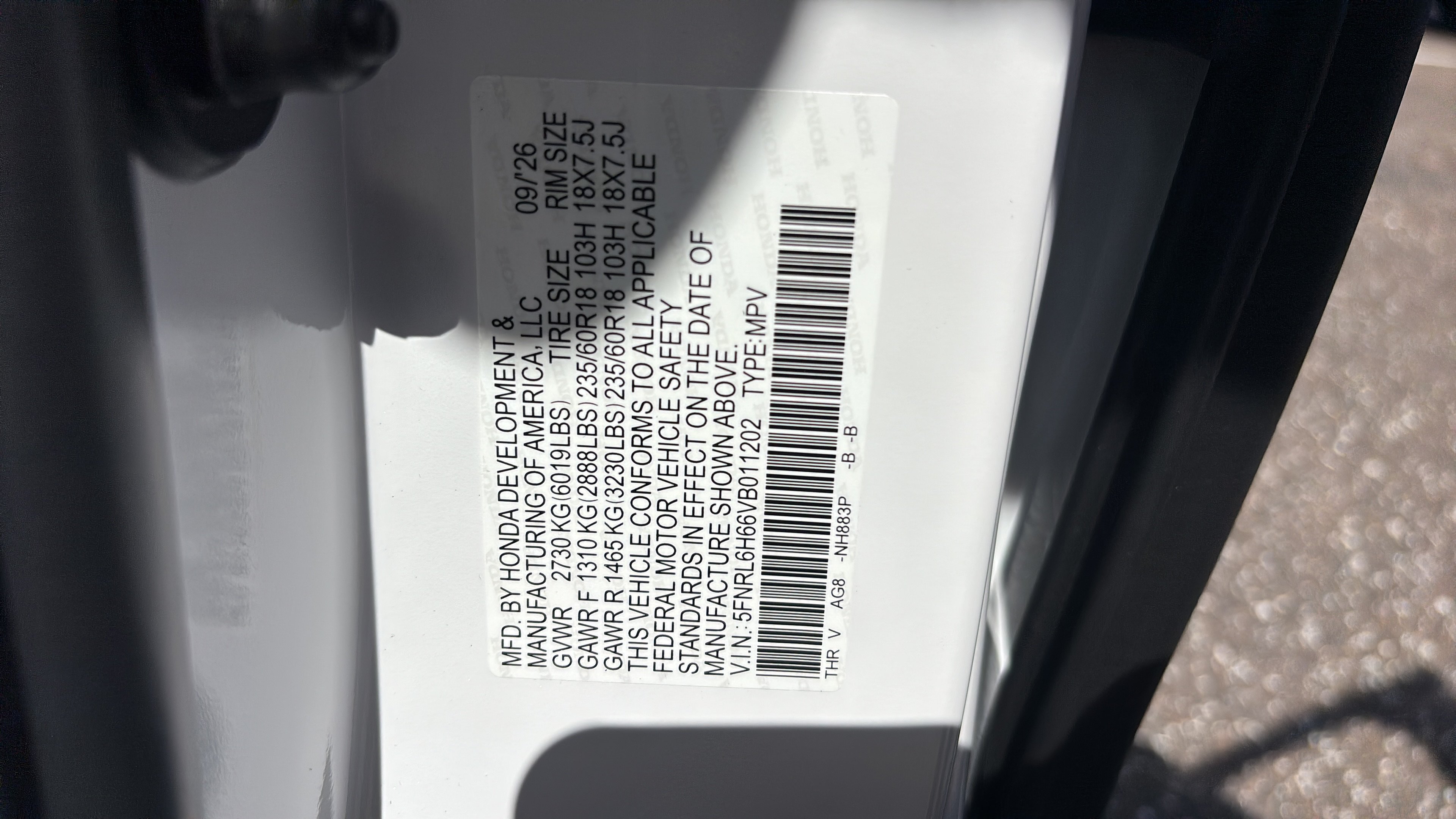 New 2027 Honda Odyssey EX-L image 16