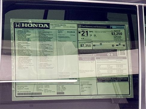 New 2026 Honda Ridgeline RTL image 24