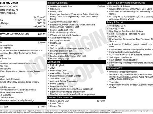 Used 2010 Lexus HS 250h w/ Preferred Accessory Package FWD image 5