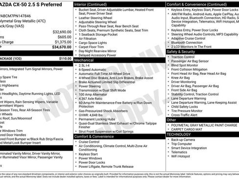 Certified 2023 MAZDA CX-50 2.5 S w/ Cargo Package AWD/4WD image 10