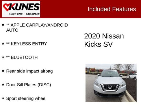 Used 2020 Nissan Kicks SV image 2