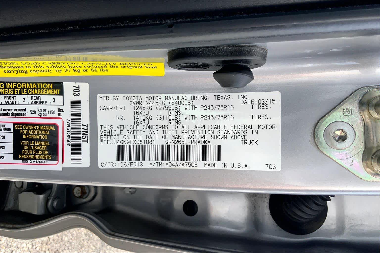 Used 2015 Toyota Tacoma PreRunner w/ SR5 Package RWD image 36