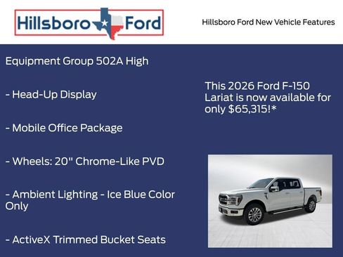 New 2026 Ford F150 Lariat w/ Equipment Group 502A High AWD/4WD image 5