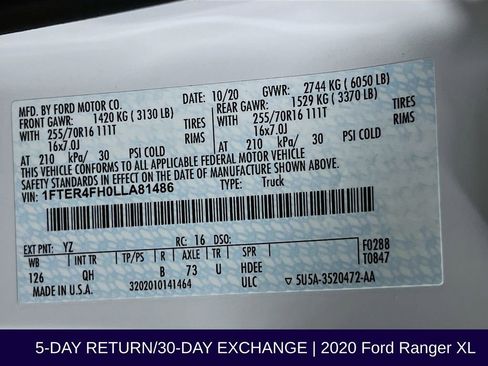 Used 2020 Ford Ranger XL image 33