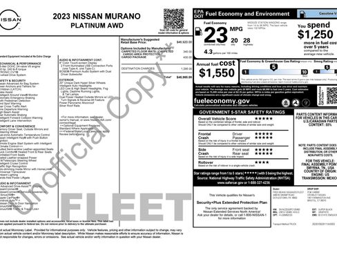 Used 2023 Nissan Murano Platinum w/ Cargo Package AWD/4WD image 2