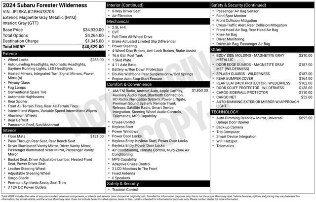 Used 2024 Subaru Forester Wilderness AWD/4WD image 4