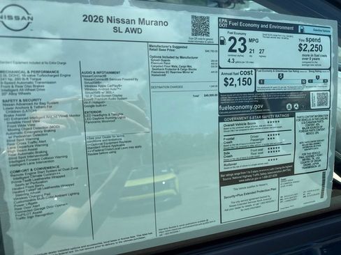 New 2026 Nissan Murano SL AWD/4WD image 38