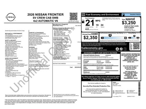 New 2026 Nissan Frontier SV w/ SV Convenience Package RWD image 40