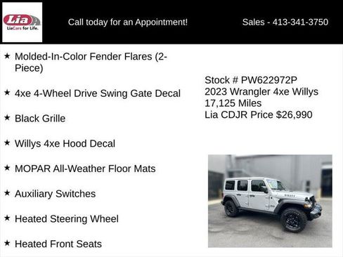 Certified 2023 Jeep Wrangler Unlimited w/ Cold Weather Group AWD/4WD image 31