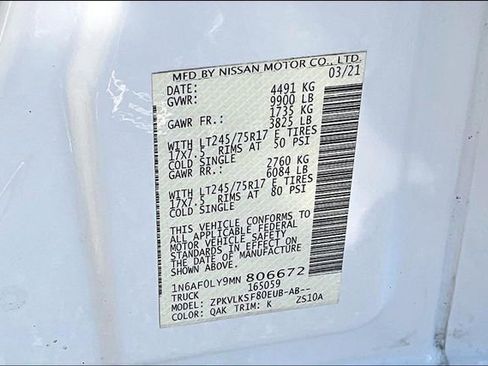 Used 2021 Nissan NV 3500 SL image 18