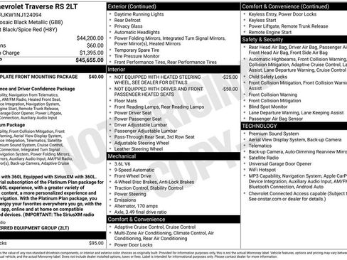Used 2022 Chevrolet Traverse RS FWD image 46