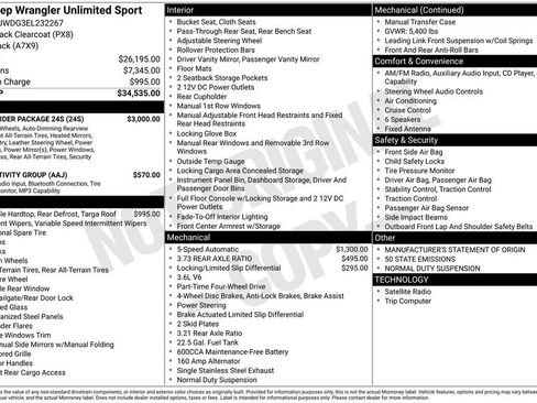 Used 2014 Jeep Wrangler Unlimited Sport w/ Quick Order Package 24S AWD/4WD image 9