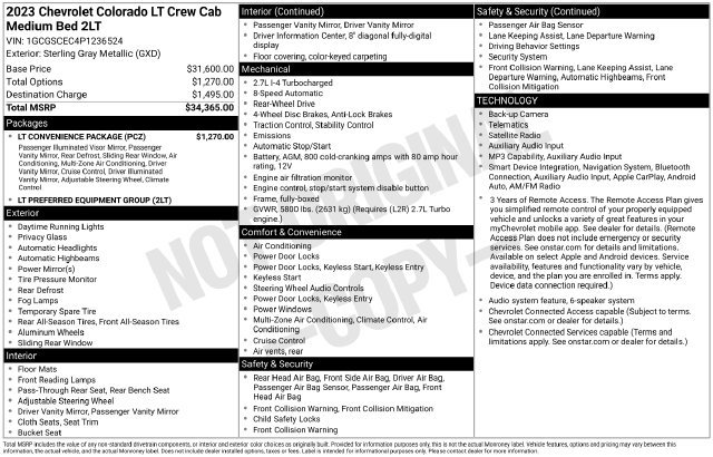 Used 2023 Chevrolet Colorado LT w/ LT Convenience Package RWD image 6