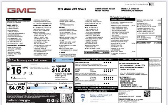 Used 2024 GMC Yukon Denali w/ Advanced Technology Package AWD/4WD image 30