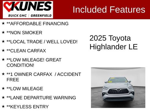 Used 2025 Toyota Highlander LE FWD image 3