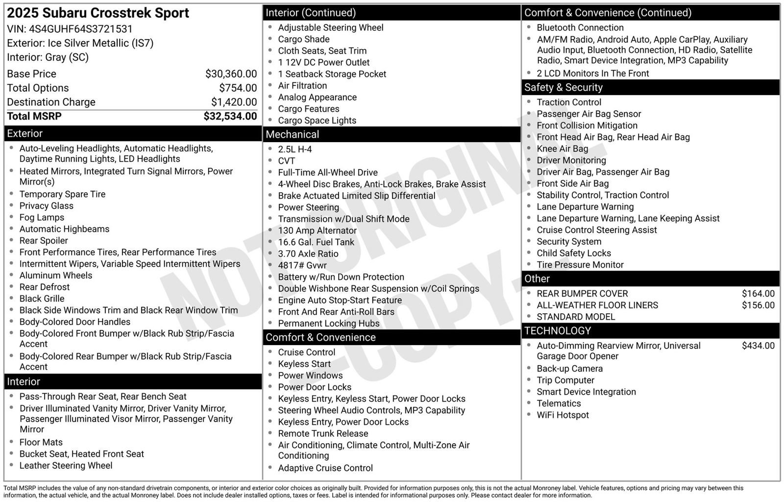 Certified 2025 Subaru Crosstrek 2.5i Sport AWD/4WD image 3