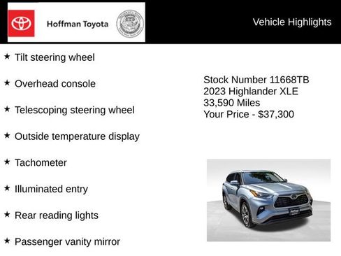 Used 2023 Toyota Highlander XLE AWD/4WD image 30