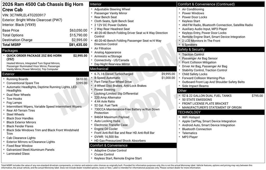 New 2026 RAM 4500 4x4 Crew Cab DRW image 6