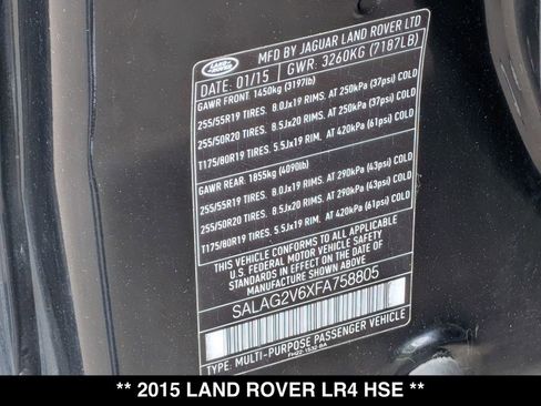 Used 2015 Land Rover LR4 HSE AWD/4WD image 32