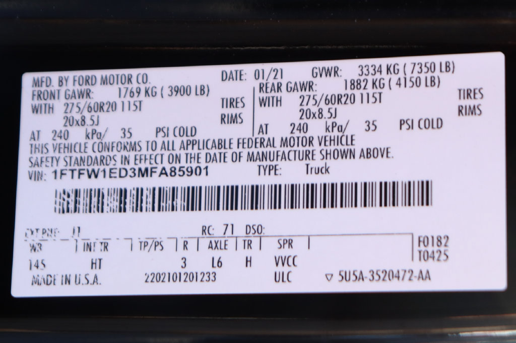 Used 2021 Ford F150 Lariat w/ Equipment Group 502A High AWD/4WD image 52