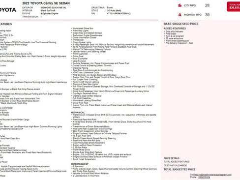 Used 2022 Toyota Camry SE image 2