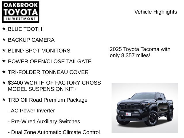Certified 2025 Toyota Tacoma TRD Off-Road w/ TRD Off Road Premium Package AWD/4WD image 6