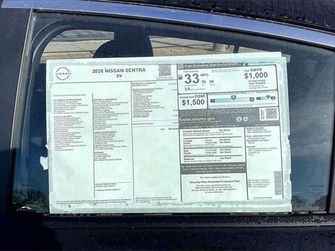 New 2026 Nissan Sentra SV w/ SV Convenience Package image 13