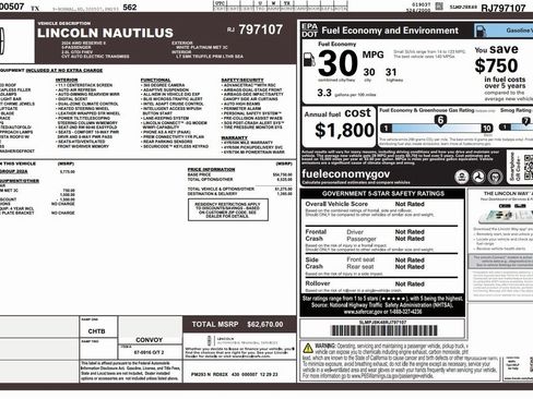 Used 2024 Lincoln Nautilus Reserve w/ Equipment Group 202A image 4