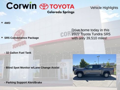 Used 2022 Toyota Tundra SR5 w/ SR5 Convenience Package AWD/4WD image 6