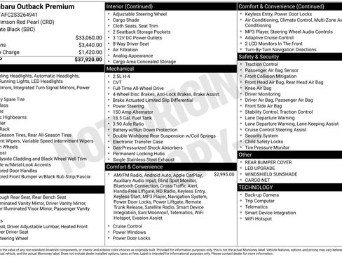 Certified 2025 Subaru Outback Premium image 48
