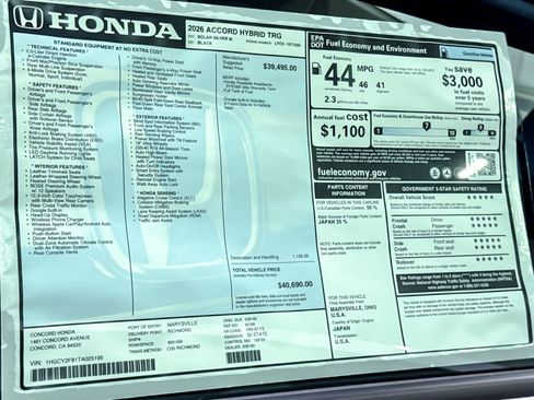 New 2026 Honda Accord Touring image 30