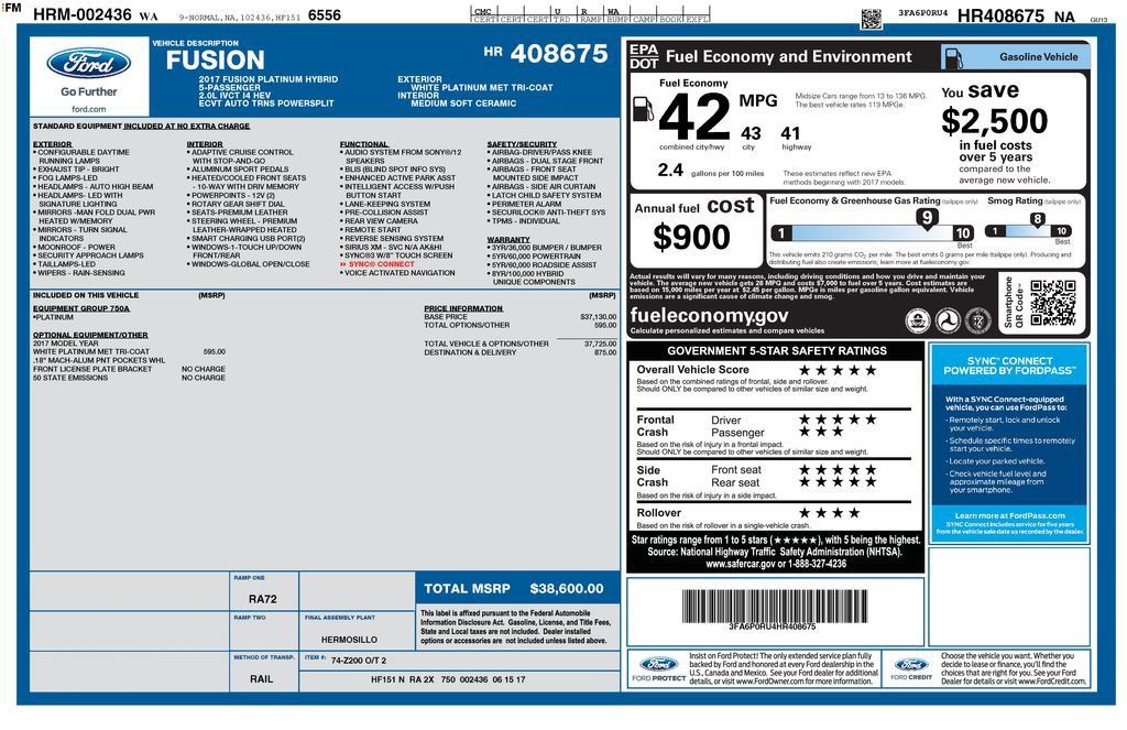 Used 2017 Ford Fusion Platinum FWD image 14