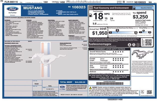Certified 2022 Ford Mustang GT Premium w/ Black Accent Package RWD image 35