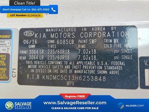 Used 2017 Kia Sedona EX FWD image 17