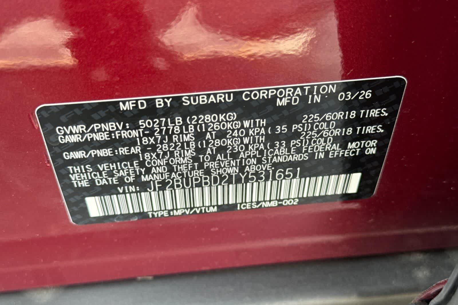 New 2026 Subaru Outback Premium AWD/4WD image 33