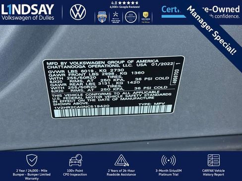 Certified 2022 Volkswagen Atlas SE image 26