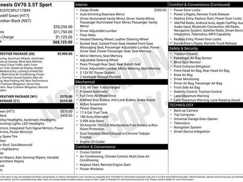 Used 2023 Genesis GV70 3.5T Sport w/ Sport Prestige Package AWD/4WD image 2