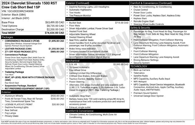Used 2024 Chevrolet Silverado 1500 RST w/ Convenience Package II AWD/4WD image 12