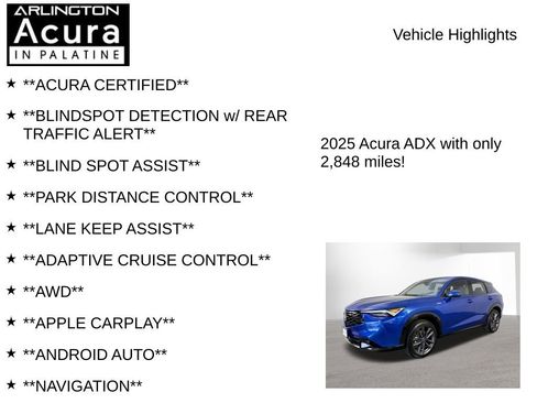 Certified 2025 Acura ADX A-Spec AWD/4WD image 7