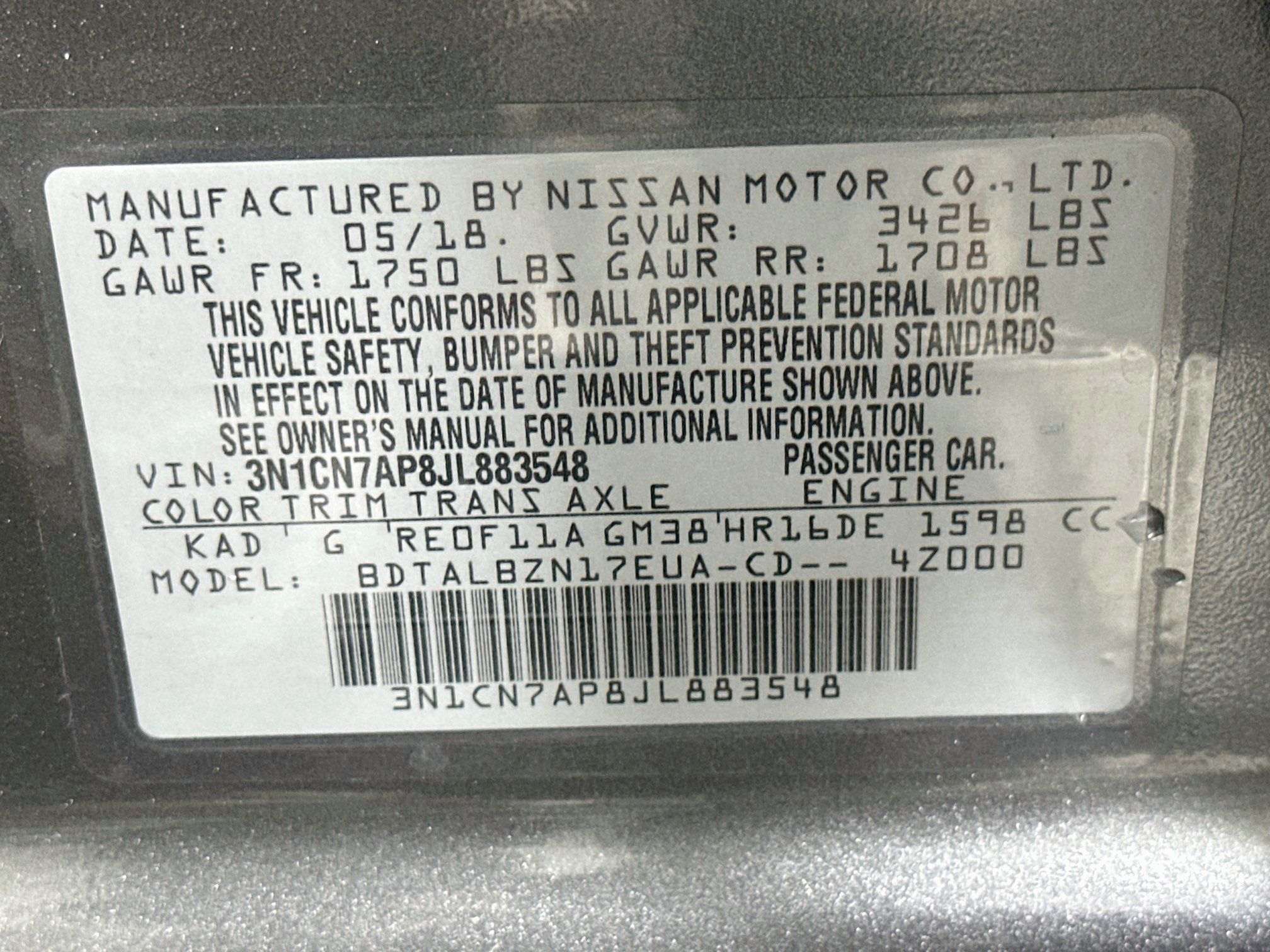 Used 2018 Nissan Versa SV FWD image 12