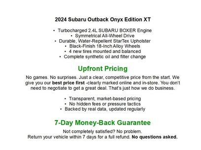 Used 2024 Subaru Outback Onyx Edition XT w/ Tech Package 3