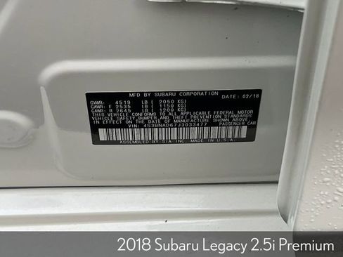 Used 2018 Subaru Legacy 2.5i Premium w/ Moonroof Package image 36